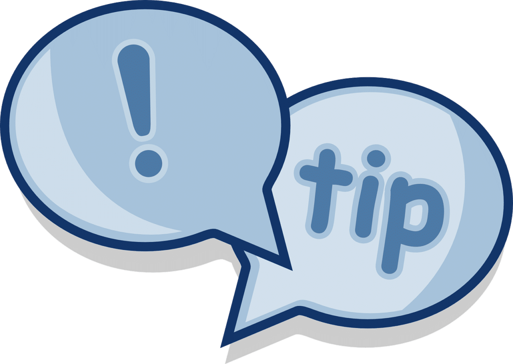 בלון דיבור שרשום בו tip